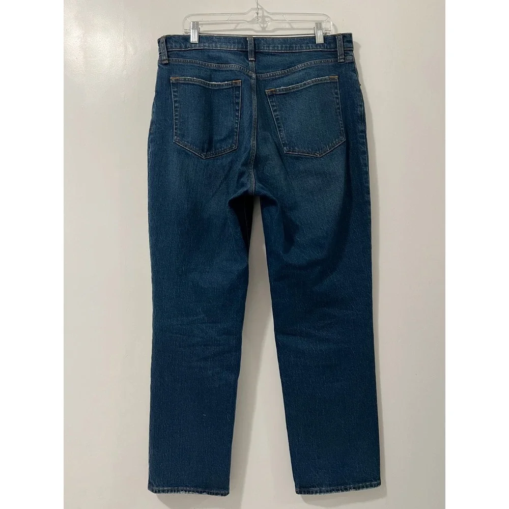Abercrombie & Fitch The 90s Straight Ultra High Rise Jeans Dark Wash Blue 32 14